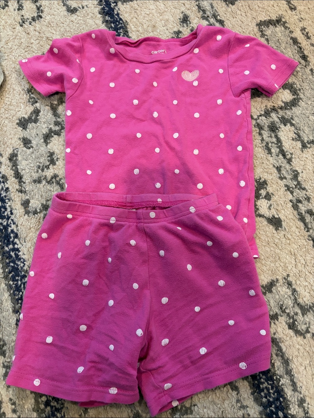 Carter's Bright Pink Polka Dot Pajama Set